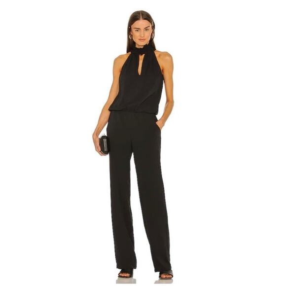 Amanda Uprichard Pants - Amanda Uprichard Talita High Neck Black Jumpsuit